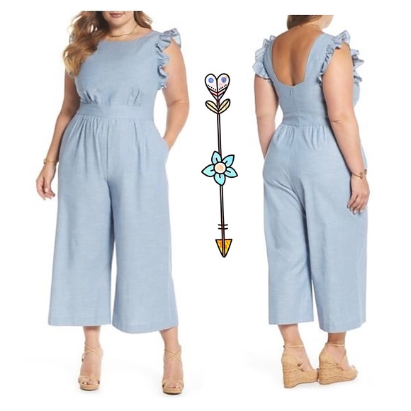 1901 ruffle sleeve jumpsuit